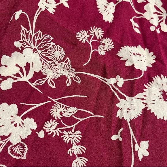 Ghost London Viscose Floral Retro Midi Dress Gathered Sleeves Old Hollywood XS - Picture 13 of 15